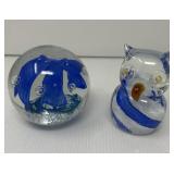 Two Art Glass Paper Weights
