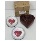 Heart Music Box and Heart Paper Weights