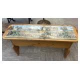 Wood Farm Bench with Storage