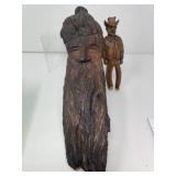 Carved Bearded Face and Cowboy