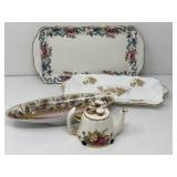 Royal Albert Teapot, English Platters, Japan Bowl