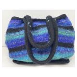 Handmade Felted Wool, Knitted Stripe Purse