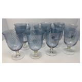 Blue French Swirl Goblets
