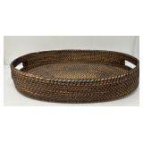 Handcrafted Oval Rattan Serving Tray