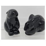 Pair of Black Baccarat Bunnies
