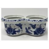 Blue and White Double Planter