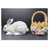 Ceramic Rabbit and Basket