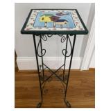 Tile and Metal Plant Stand
