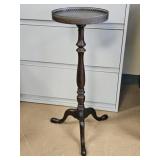 Tripod Side Table with Filigree Metal Edge