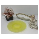 Uranium Glass Saucer, Limoges Dish, Bonsai, More