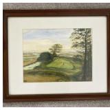 Golf Course Landscape Watercolor