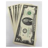 Twenty-Five $2 Bills, Sequential, Uncirculated