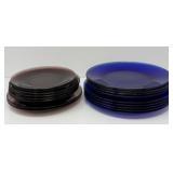 Purple and Cobalt Glass Plates