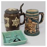 Vintage Steins and Spoon Rest