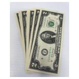 Twenty-Five $2 Bills, Sequential, Uncirculated