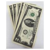 Twenty-Five $2 Bills, Sequential, Uncirculated