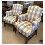 Two Plaid Arm Chairs