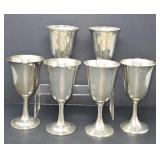 Six Sterling Goblets