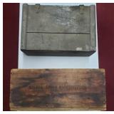 Two Wooden Vintage Ammunition Boxes