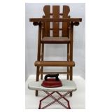 American Teach and Fun Doll Highchair and metal