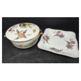 Royal Worcester Covered Bowl and Decorative Plate