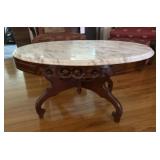 Oval Coffee Table with Marble Top