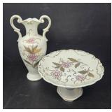 Vintage Porcelain Candy Dish with Vase