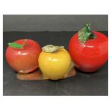 Marble and Glass Apples with Bookend