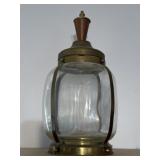 Hazel Atlas Brass and Glass Lantern Jar Canister