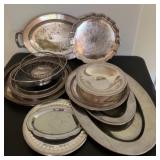 Silve Plate and Metal Serving Trays