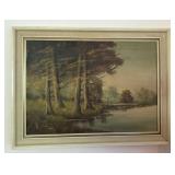 Vintage Framed Landscape Scene