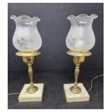 Vintage Brass Finish Marble Base Lamps