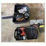 Chainsaw, Miter Box, and Drill