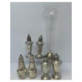 Weighted Sterling Shakers and Vase