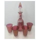 Vintage Wine Decanter with Stemware