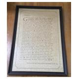 Framed Copy of  "Desiderata"