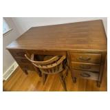Vintage Wooden Desk with Chair