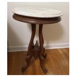Victorian Style Side Table with Marble Top