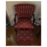 Wingback Arm Chair with Ottoman