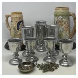 Pewter Goblets, Steins, Wine Tasting Cup