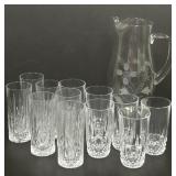 Vintage Floral Motif Pitcher, Tumblers