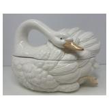 Fitz & Floyd Snow White Swan Soup Tureen