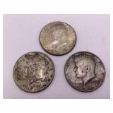 Three 1964 Kennedy Half Dollars