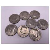 Eight Bicentennial Kennedy Half Dollars