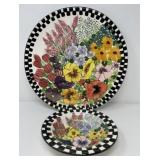 Lisette Handpainted Ceramic Platter and Bowl