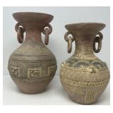 Two Tribal Style Clay Vases