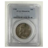 PCGS MS64 FBL 1948 Franklin Half Dollar