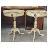 Pair of Painted Drum Tables