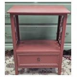 Deep Red Painted Side Table