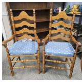 Pair of Rush Seat Arm Chairs
